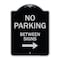 Signmission Designer Series-No Parking Between Signs 2 Black & Silver Heavy-Gauge Alum, 24" x 18", BS-1824-9964 A-DES-BS-1824-9964 - alternate 1